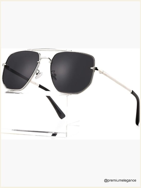 Oversized Square Aviator Sunglasses UV400 Military Pilot main image 5